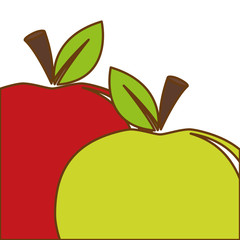 red and green apple icon image vector illustration design 