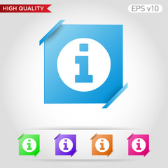 Colored icon of info symbol with background