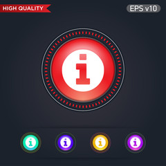 Colored icon of info symbol with background