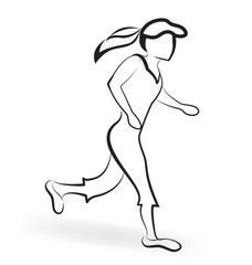 Girl running logo silhouette