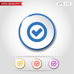 Colored icon of check symbol with background