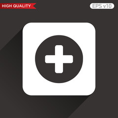 Fototapeta premium Colored icon or button of plus symbol with background