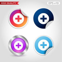 Obraz premium Colored icon of plus symbol with background