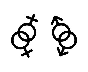 Vector gay LGBT love symbols