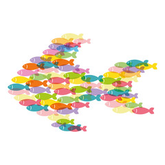 fish colorful mosaic icon image vector illustration design 