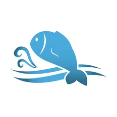 Zelfklevend Fotobehang fish emblem  icon image vector illustration design  © djvstock