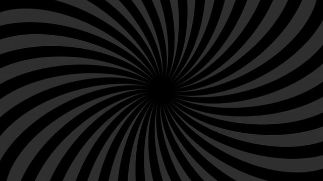 Black and grey abstract background with endless spiral. Hypno spiral HD animation.