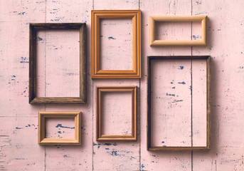 Naklejka premium frames on old wall