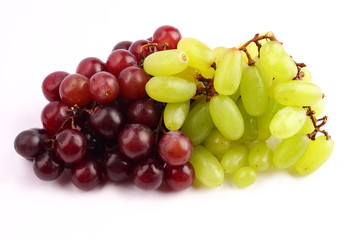 Fresh organic grapes on white background