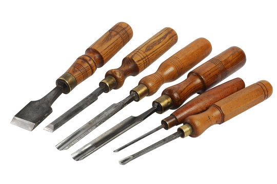 Set of wood chisel for carving , sculpture tools
