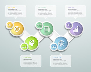 Abstract 3d infographic 5 options,  Business concept infographic