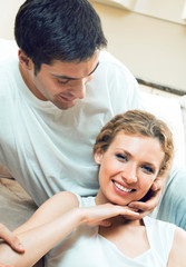 Fototapeta premium amorous couple at home