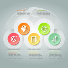 Abstract 3d infographic 5 options,  Business concept infographic