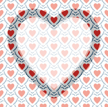 valentine day frame on pattern background,vector Illustration EPS10