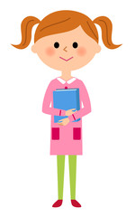 本を抱く女の子