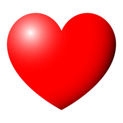 Red heart for the medicine or  Valentine's Day. 