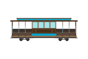 City railway tram transport vector illustration.