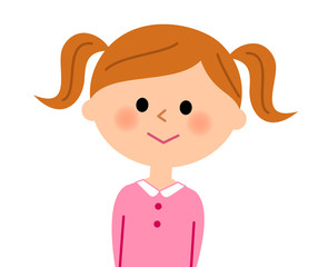 後ろ手を組む女の子