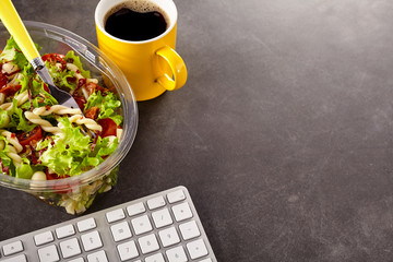Snack and coffee at workplace