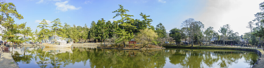 Lake in the famous and historical TodaiJi of Nara Park