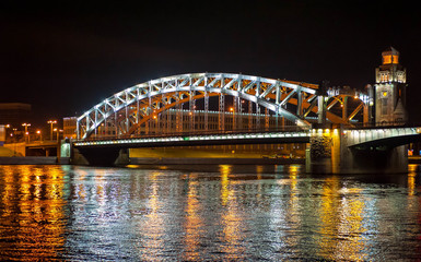 Fototapeta premium Night view of bridge
