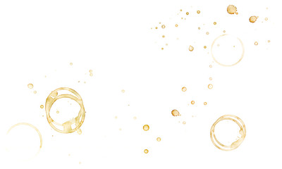 This spot coffee splashes, made by hand actions by cup of coffee on white texture paper