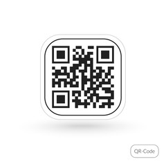 Qr code. Icon button with scan line for user mobile interface template.