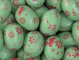 Colorful chocolate easter eggs