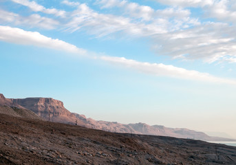 Judean Desert near the Dead Sea in the morning.