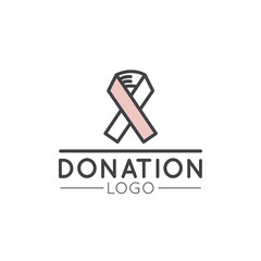 Vector Icon Style Illustration Logo for Nonprofit Organizations and Donation Centre. Fundraising Symbols, Crowdfunding and Charity Project Label