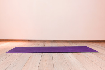 Gym with yoga mat interior