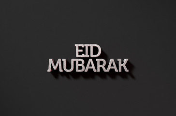 Eid Mubarak Text On Black