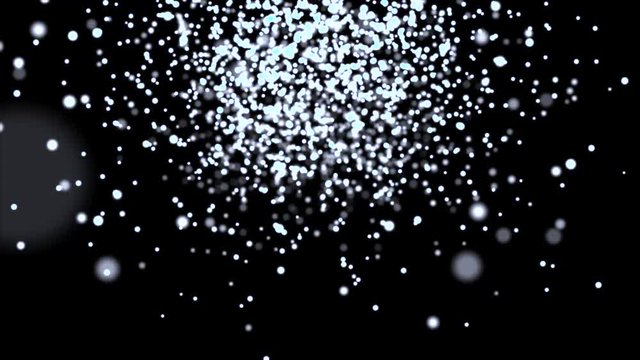 White Glowing star particle in random direction  3D render abstract background  animation motion graphic with copy space on black background 