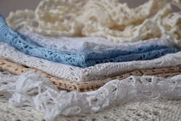 composition of knitted crochet handmade