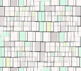 Abstract seamless pattern on a white background black stroke rectangles and squares of white color and are joined together in a single pattern