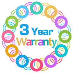 Warranty 3 Year Colorful Rings Circular 