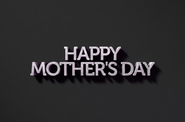 Obraz premium Happy Mothers Day Text On Black