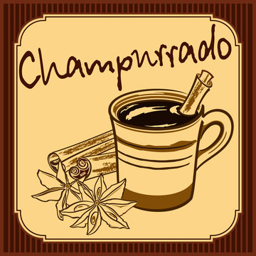 Champurrado - traditional mexican chocolate drink - vector