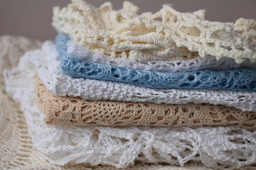 Fototapeta na wymiar composition of knitted crochet handmade