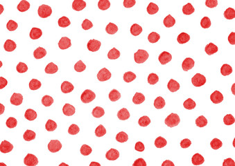 Watercolor red polka dots