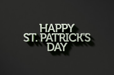 happy st patricks day Text On Black