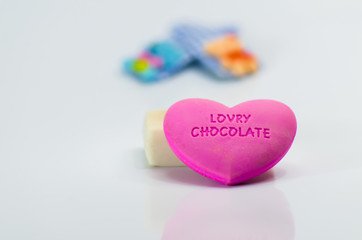 Obraz premium Pink hearts for Valentine's Day.On white background
