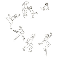 set of graphic shapes skaters