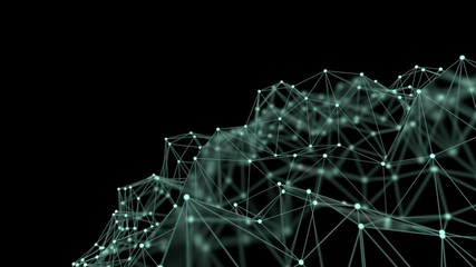 Futuristic network on black background