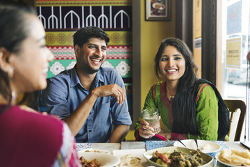 Friends Hangout Restaurant Happy Concept