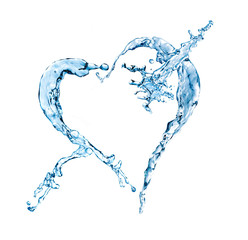 Fototapeta na wymiar water splash heart