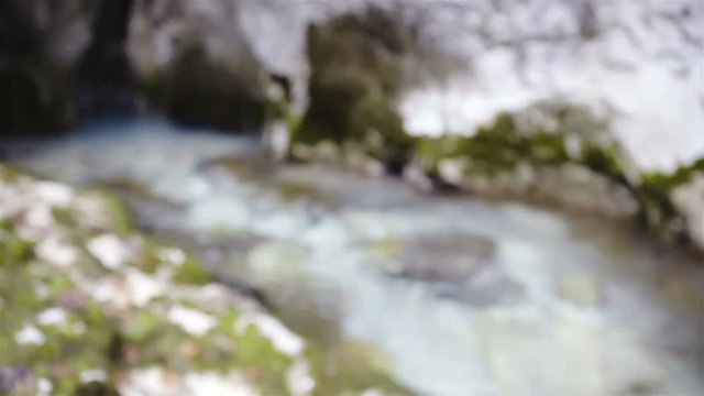 Sharp sword pulled-out of metal etui by the river closeup 4K
