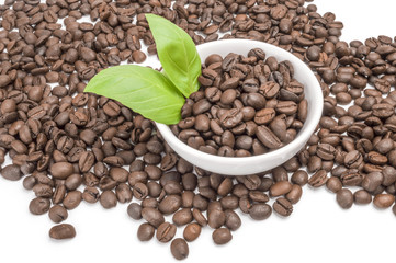 Pile of roasted coffee beans