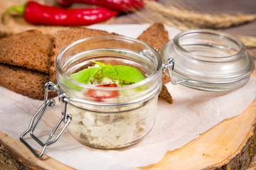 white pate in restaurant