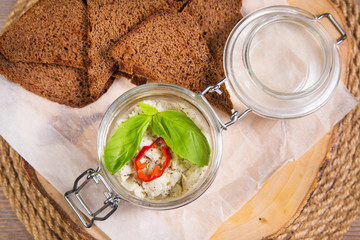 white pate in restaurant